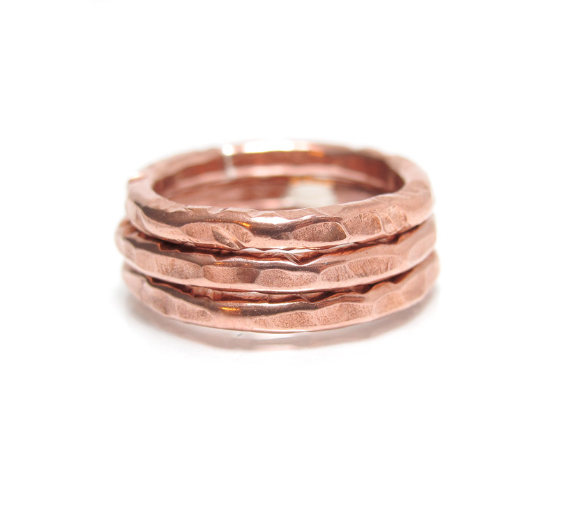 HAMMERED COPPER STACKING RINGS