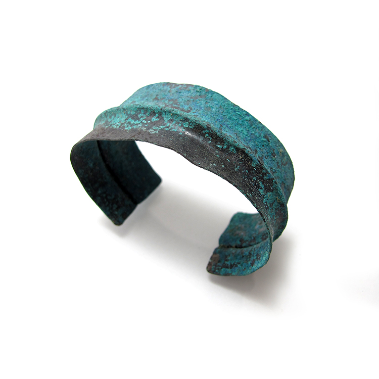 BLUE COPPER PATINA CUFF BRACELET